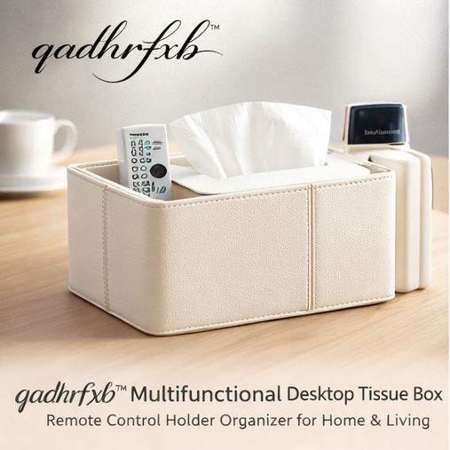 qadhrfxb™ Multifunctional Desktop Tissue Box Remote Control Holder Organizer for Home & Living