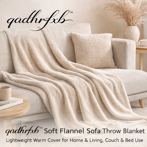 qadhrfxb™ Soft Flannel Sofa Throw Blanket Lightweight Warm Cover for Home & Living Couch & Bed Use