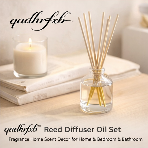 qadhrfxb™ Reed Diffuser Oil Set Fragrance Home Scent Decor for Home & Living Bedroom & Bathroom