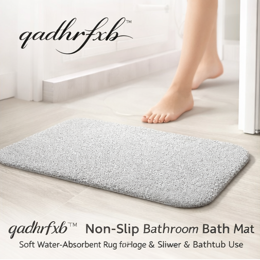 qadhrfxb™ Non-Slip Bathroom Bath Mat Soft Water-Absorbent Rug for Home & Living Shower & Bathtub Use