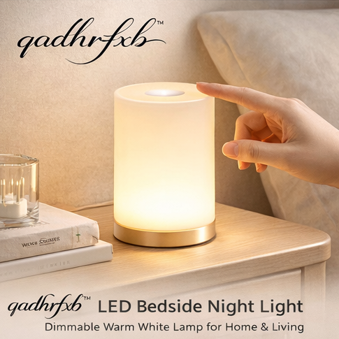 qadhrfxb™ LED Bedside Night Light Dimmable Warm White Lamp for Home & Living Bedroom Kids Room & Nursery